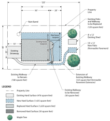 Example Determination of New and Replaced Hard Surfaces